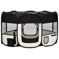 Box per Cani Pieghevole con Borsa Trasporto Nero 1