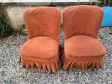 Coppia di sedie vintage in velluto
