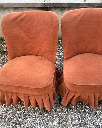 Coppia di sedie vintage in velluto