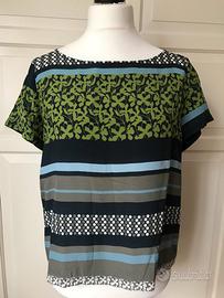 T-shirt blu leggera fantasia 48 nuova