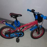 Bici spiderman 14 pollici con rotelle