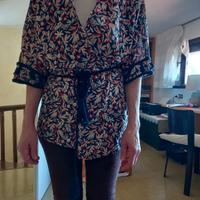 Camicia fiorata a forma di tunica BOCAGE, tg unica