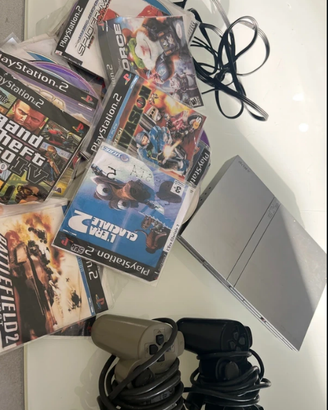 Play station 2 Slim Silver- full set