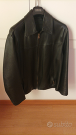 Giacca pelle uomo taglia 52 nera
