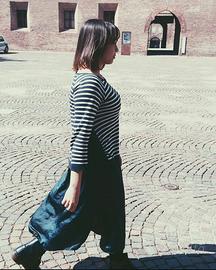 Maglia a righe bianca e blu made in Italy