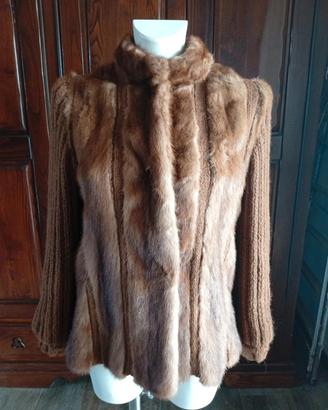 Stupenda giacca in visone biondo e mohair 