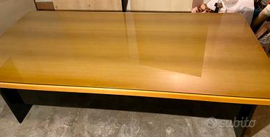 Scrivania Tavolo in legno con vetro