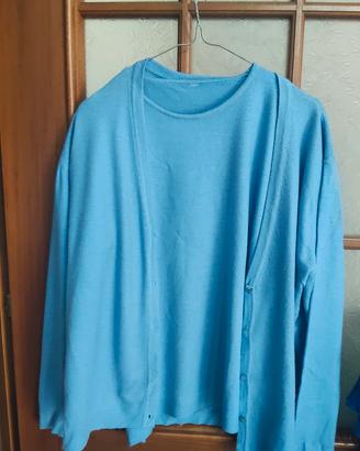 cardigan donna colore turchese invernale 