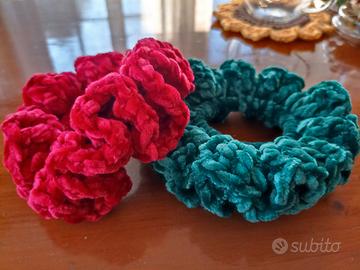 Elastico capelli scrunchie velluto - set 2 pezzi