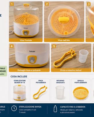 Beurer Sterilizzatore a vapore BY 76 – 6 biberon