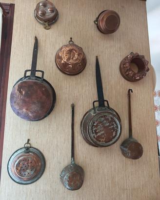 set pentolini in rame 