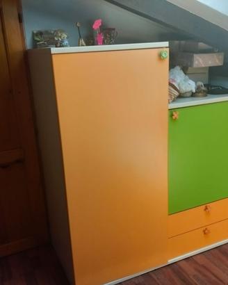 Cameretta completa moderna arancio e verde