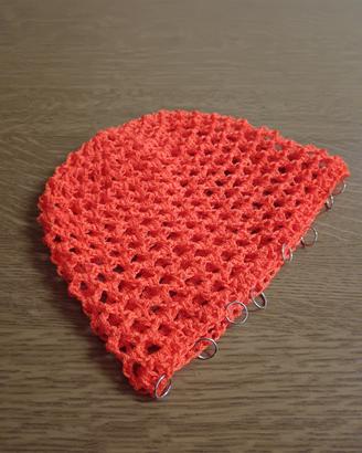 cappellino cuffia a rete estiva arancione