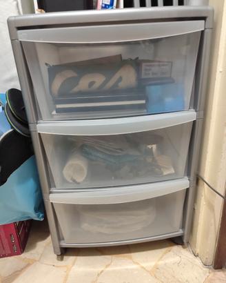Cassettiera portaoggetti in plastica