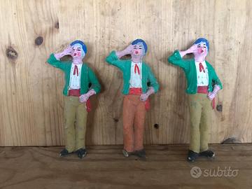 3 pupi siciliani terracotta carretto antichi