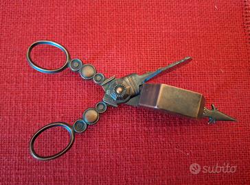 forbici taglia stoppino/spegni candela in ottone