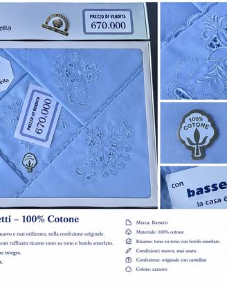 Completo letto Bassetti vintage – 100% cotone