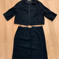 Completo donna nero in pura lana vintage