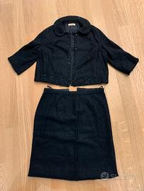 Completo donna nero in pura lana vintage