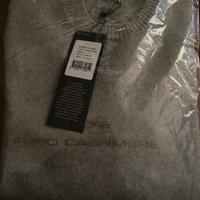 Golf grigio chiaro mélange nuovo cashmere tg L