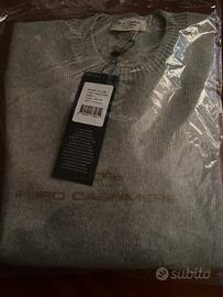 Golf grigio chiaro mélange nuovo cashmere tg L