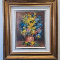 Olio su tavola Fiori di Ivoci