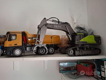 escavatore rc più camion da cava