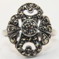 Splendido Antico anello argento marcasite