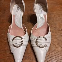 scarpe pelle bianca con tacco numero 37
