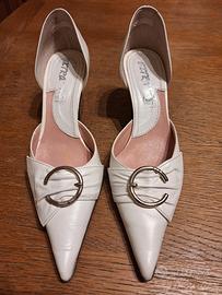scarpe pelle bianca con tacco numero 37