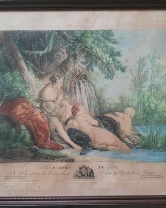 Incisione, Les plaisirs de l'été, Daullé, Boucher