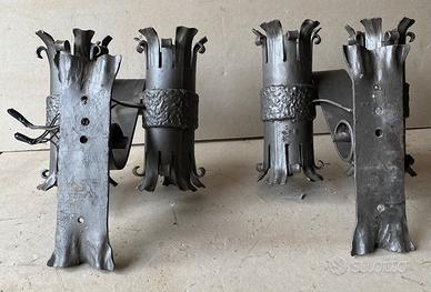 2 Appliques vintage in ferro battuto