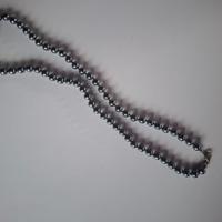 Collana perle sintetiche grigie, cm 60 circa