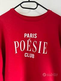 Felpa rossa "Paris Poésie Club"