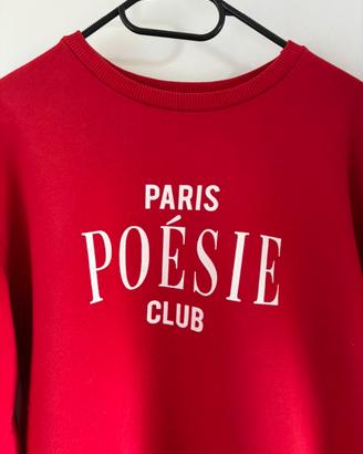 Felpa rossa "Paris Poésie Club"