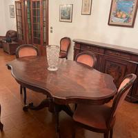 Tavolo ovale in legno di radica per sala da pranzo