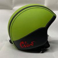 casco ciao rivestito ecopelle verde mela nero