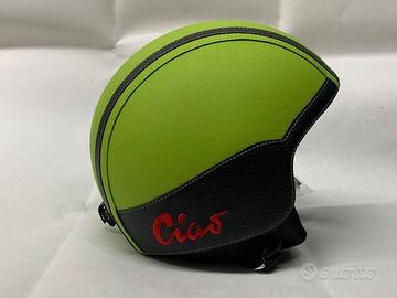 casco ciao rivestito ecopelle verde mela nero