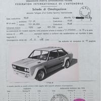 Scheda omologazione CSAI -FIA 131 Abarth Gr.4