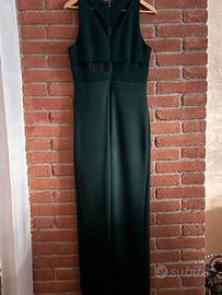 abito verde petrolio lungo da sera o cerimonia