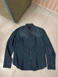 Camicia Clayton Uomo - Effetto Denim a Micro Pois