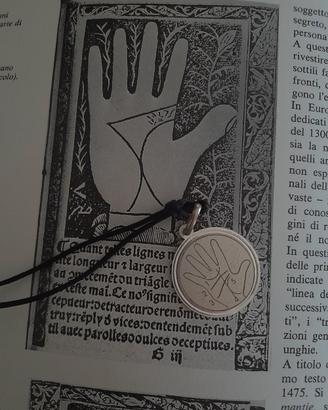 Ciondolo Fortun teller vintage chiromanzia argento