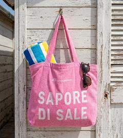 Grande borsa da mare in spugna rosa Brandina