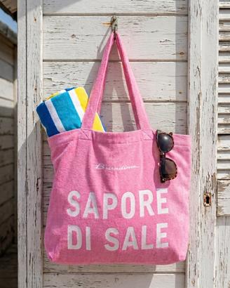 Grande borsa da mare in spugna rosa Brandina