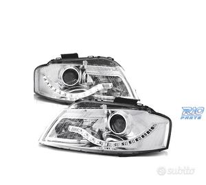 FARI AUDI A3 8P LUCE LED DIURNA FONDO CROMATO