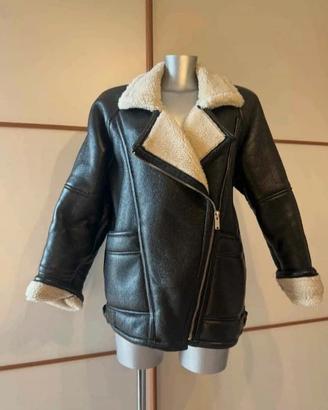 Giacca shearling biker donna bomber