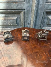 Lotto 3 temperamatite miniature in metallo-vintage