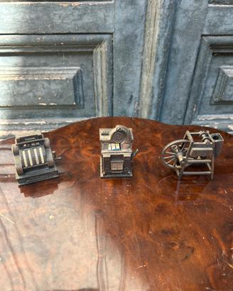 Lotto 3 temperamatite miniature in metallo-vintage