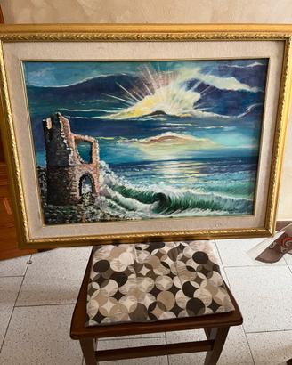 Quadro dipinto olio su tela con cornice