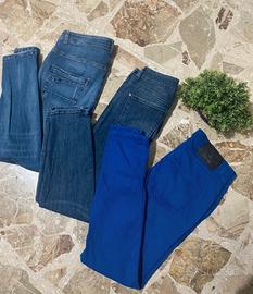 Set lotto 5 paia di jeans skinny firmati donna